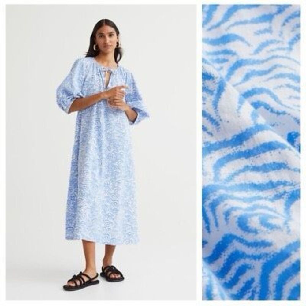 H&M Blue and White Maxi Dress